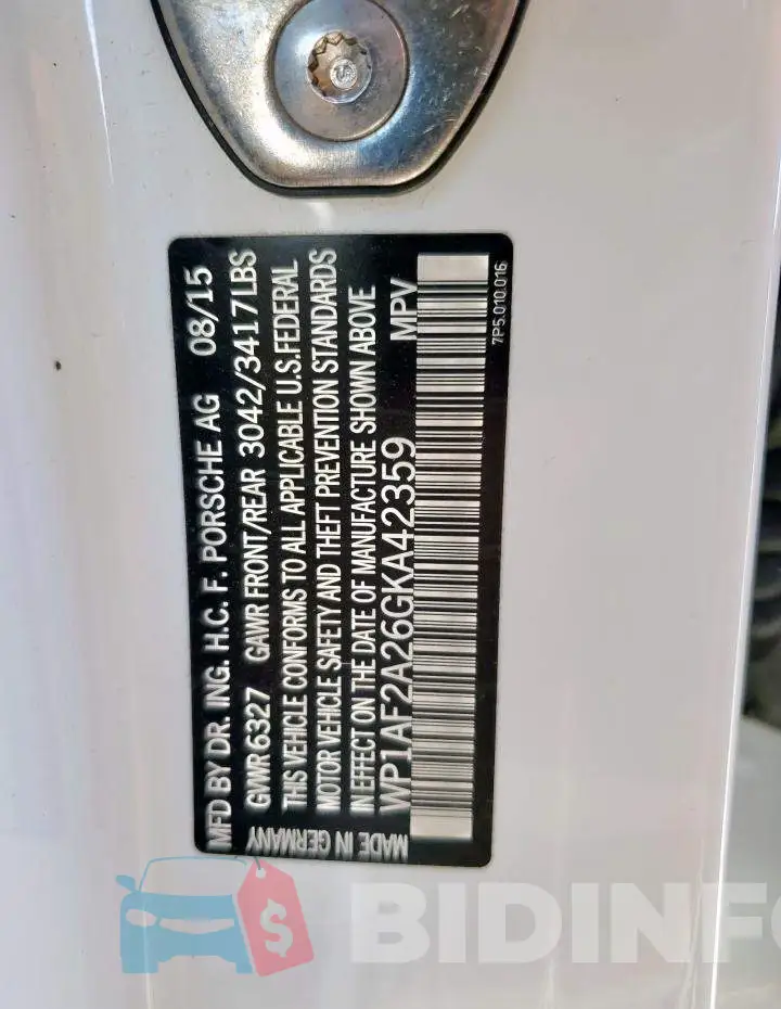 WP1AF2A26GKA42359 Photo# 13