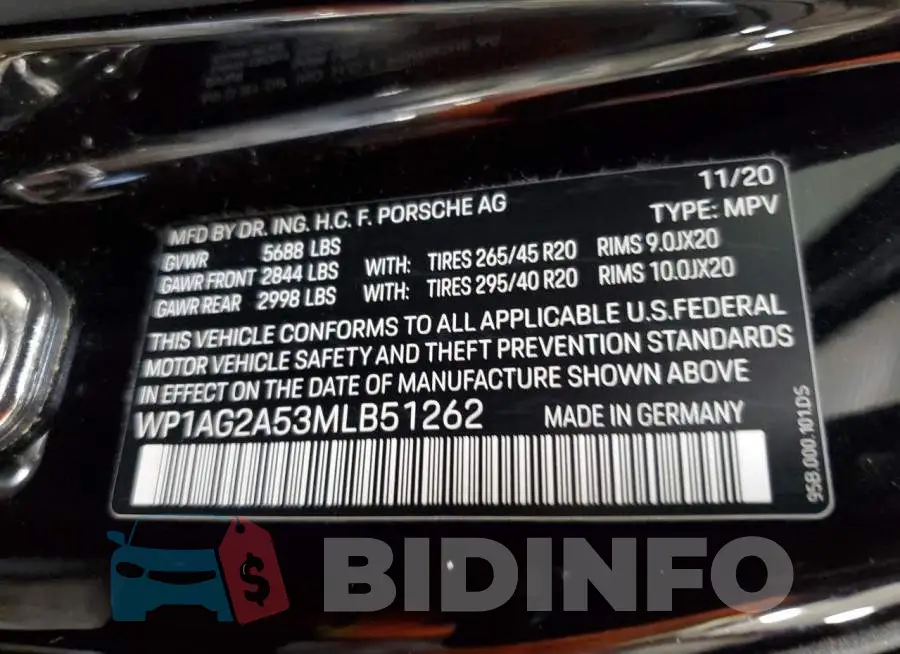 WP1AG2A53MLB51262 Photo# 14