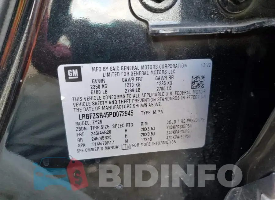 LRBFZSR45PD072945 Photo# 13