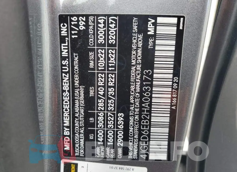 4JGED6EB2HA063173 Photo# 13