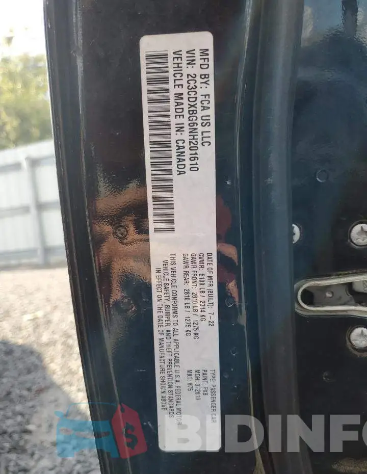 2C3CDXBG6NH201610 Photo# 12