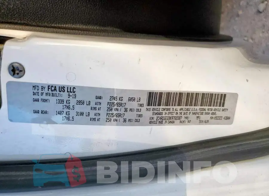 2C4RDGEG9KR769387 Photo# 13
