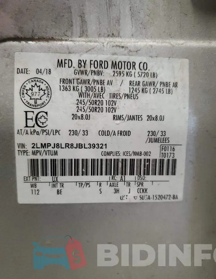 2LMPJ8LR8JBL39321 Photo# 14