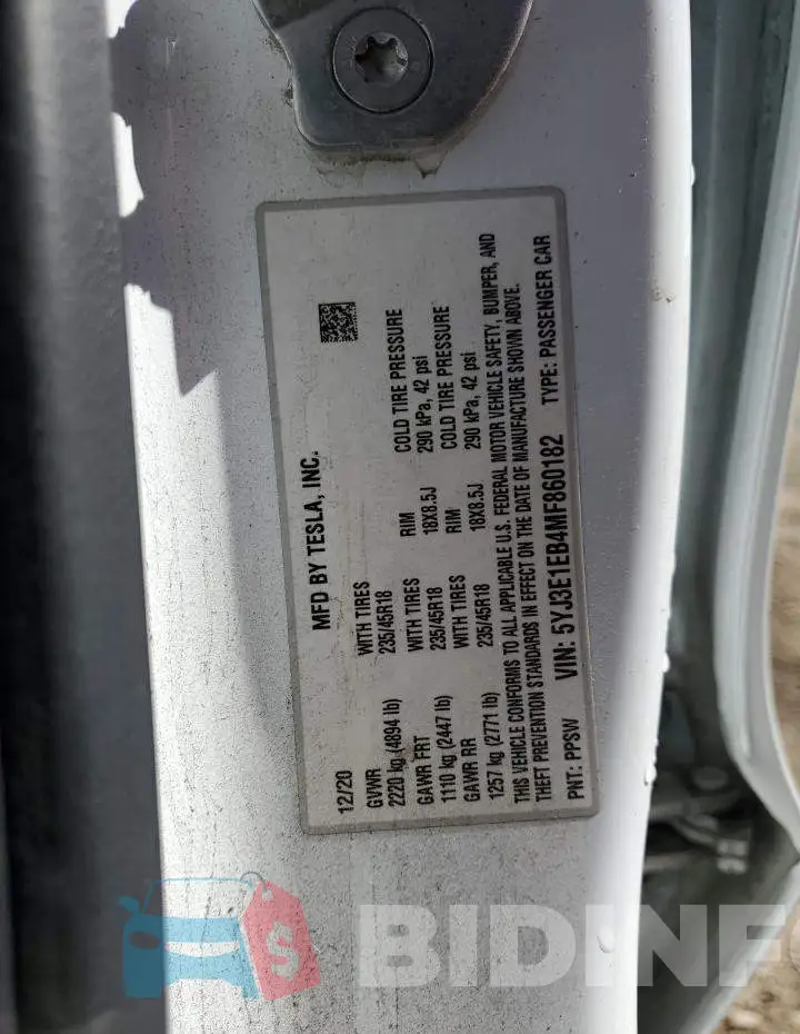 5YJ3E1EB4MF860182 Photo# 12