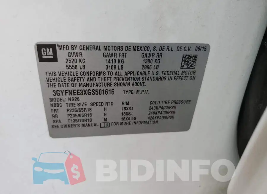 3GYFNEE3XGS501616 Photo# 14
