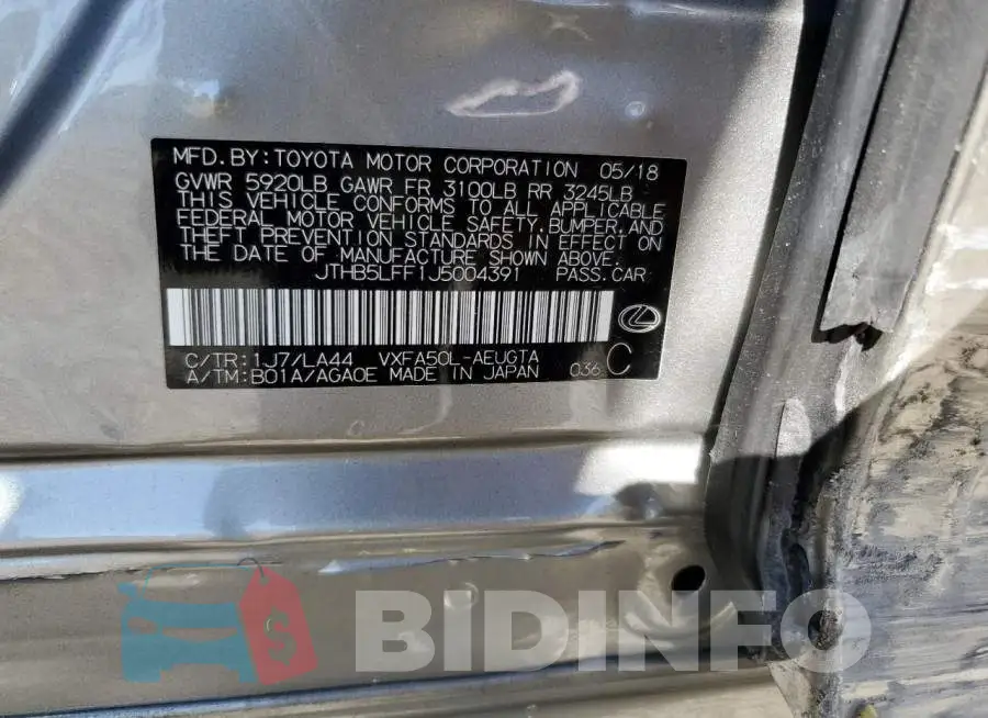 JTHB5LFF1J5004391 Photo# 12