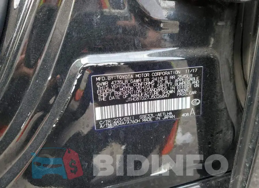 JTHC81D27J5026847 Photo# 12