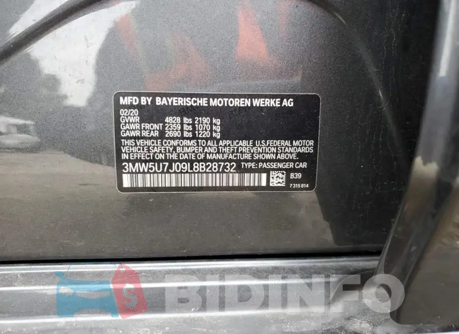 3MW5U7J09L8B28732 Photo# 12