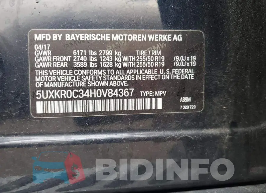 5UXKR0C34H0V84367 Photo# 13