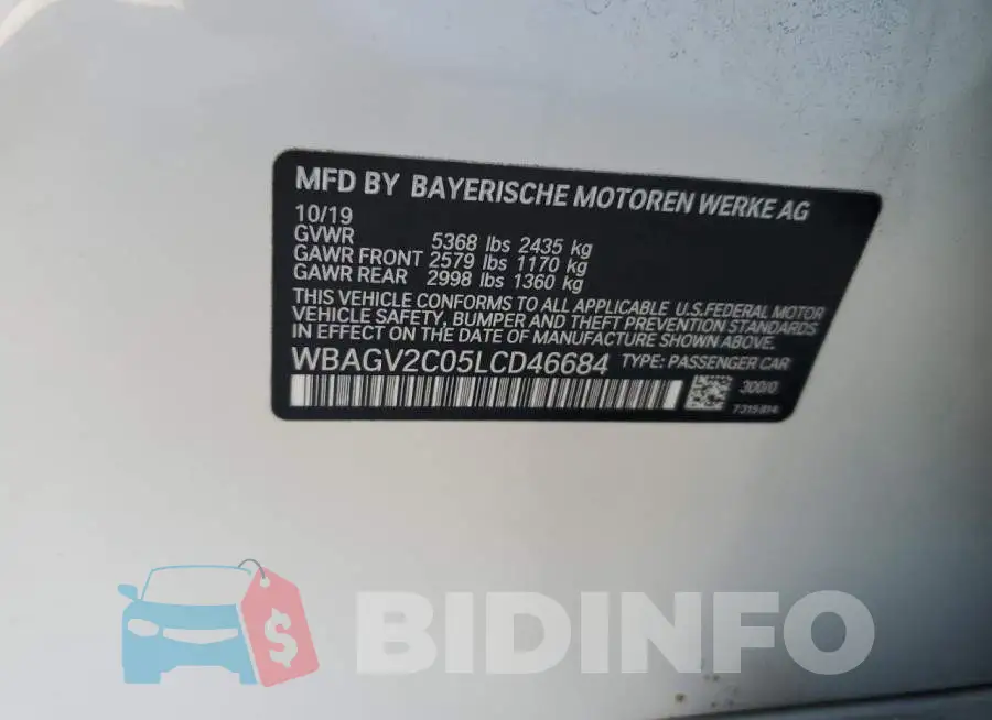 WBAGV2C05LCD46684 Photo# 12