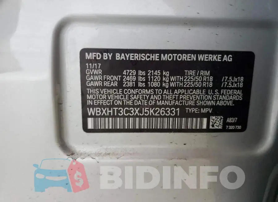 WBXHT3C3XJ5K26331 Photo# 13