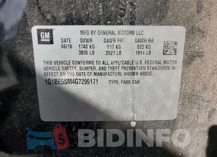 1G1BE5SM4G7299171 Photo# 13