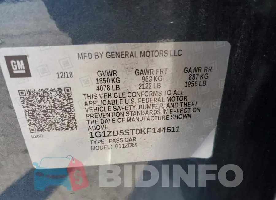 1G1ZD5ST0KF144611 Photo# 12