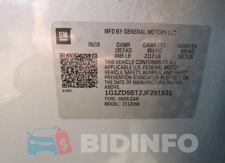 1G1ZD5ST2JF251531 Photo# 12