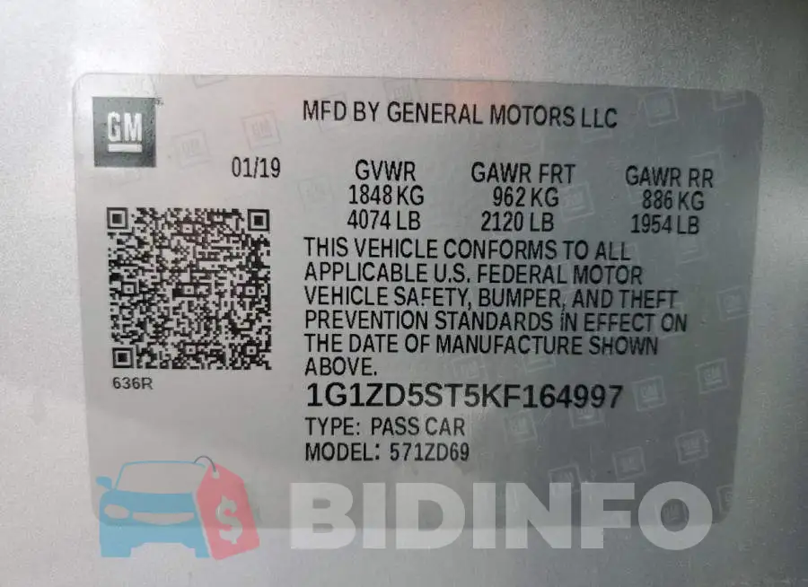 1G1ZD5ST5KF164997 Photo# 12