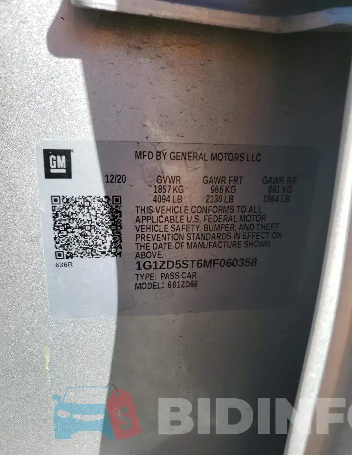 1G1ZD5ST6MF060358 Photo# 12