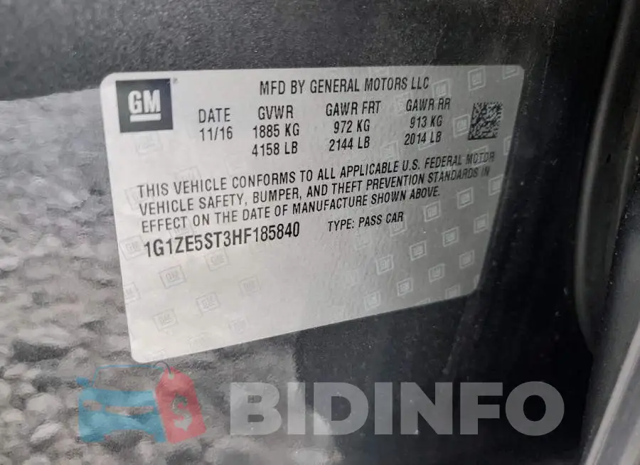 1G1ZE5ST3HF185840 Photo# 12