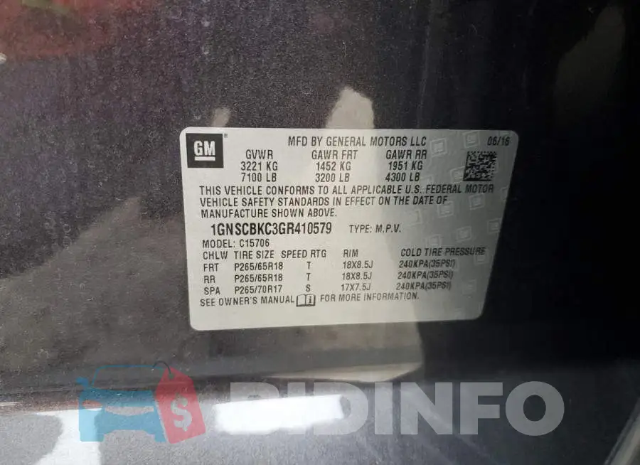1GNSCBKC3GR410579 Photo# 14