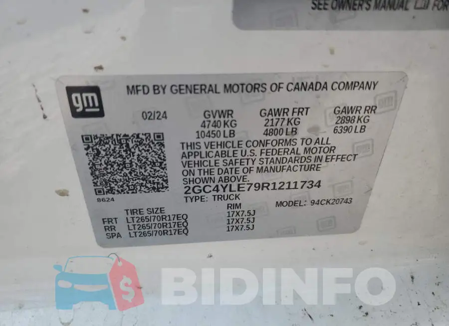 2GC4YLE79R1211734 Photo# 12