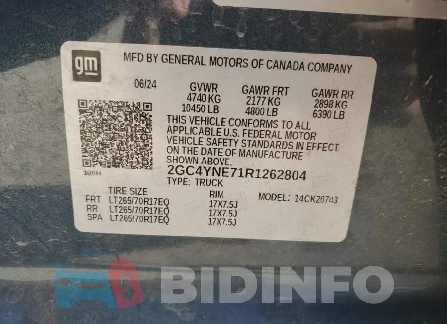 2GC4YNE71R1262804 Photo# 12