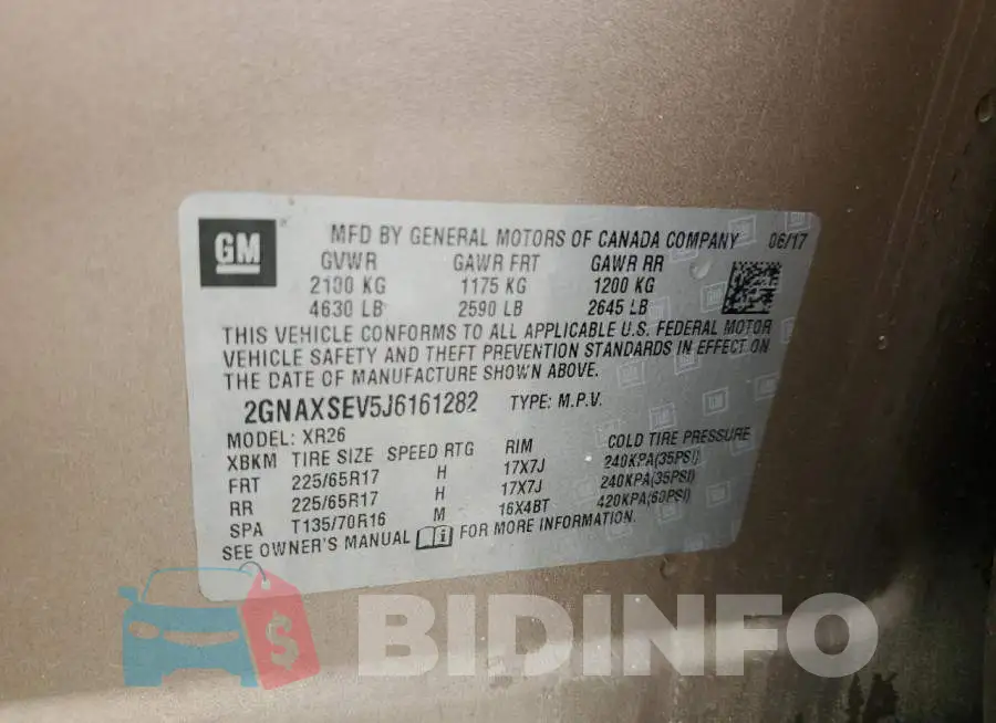2GNAXSEV5J6161282 Photo# 13
