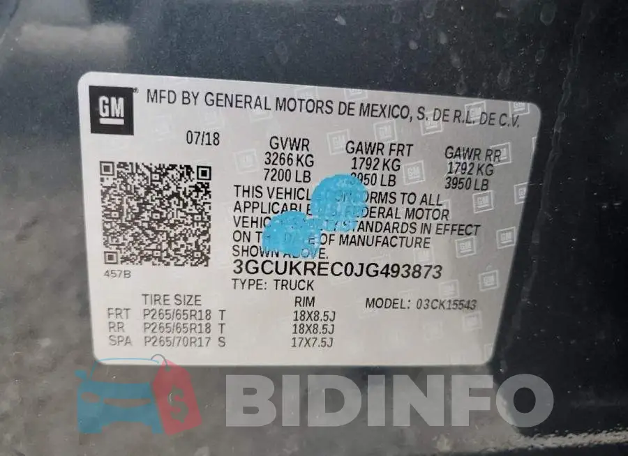 3GCUKREC0JG493873 Photo# 12