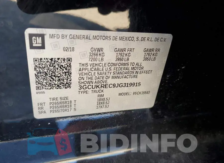 3GCUKREC9JG319915 Photo# 12