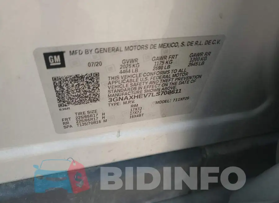 3GNAXHEV7LS708611 Photo# 13