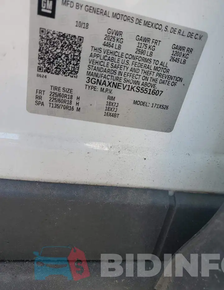 3GNAXNEV1KS551607 Photo# 12