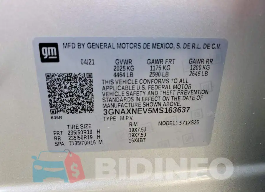 3GNAXNEV5MS163637 Photo# 12