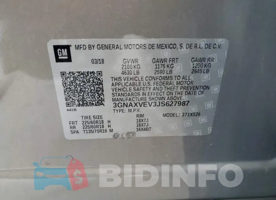 3GNAXVEV3JS627987 Photo# 13