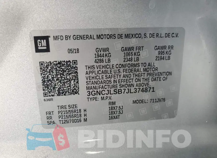 3GNCJLSB7JL374871 Photo# 13