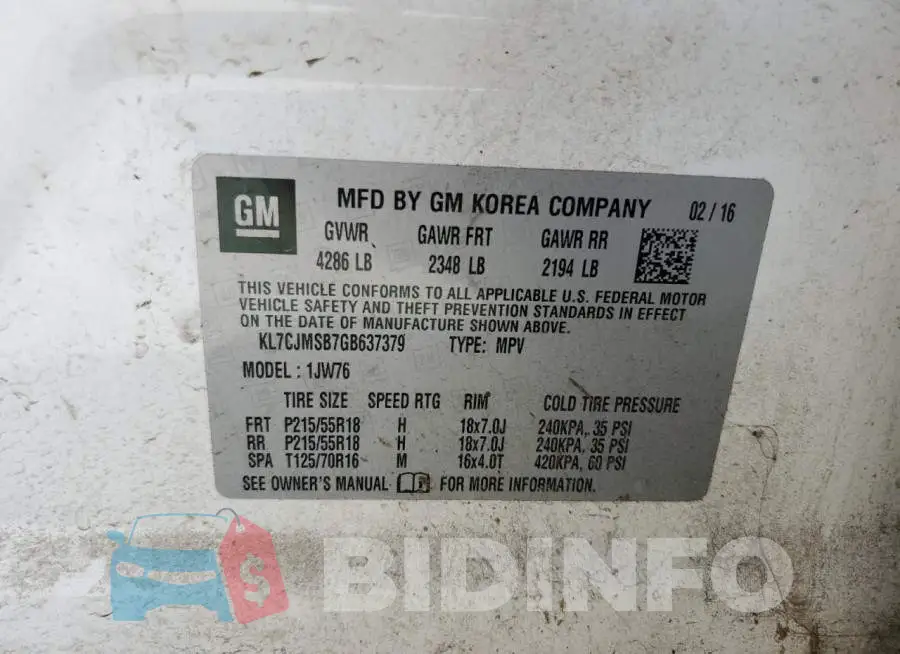 KL7CJMSB7GB637379 Photo# 13