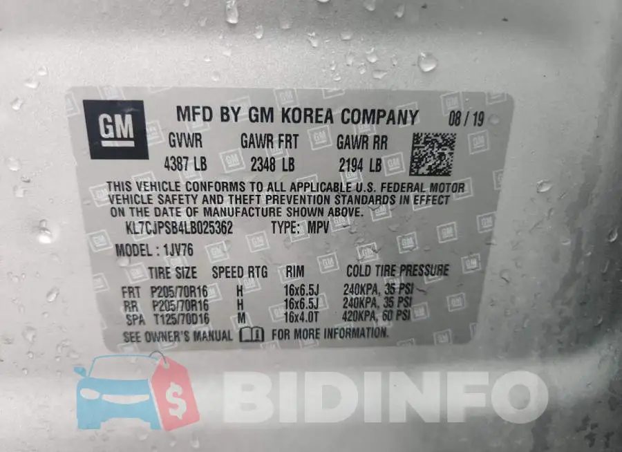KL7CJPSB4LB025362 Photo# 13