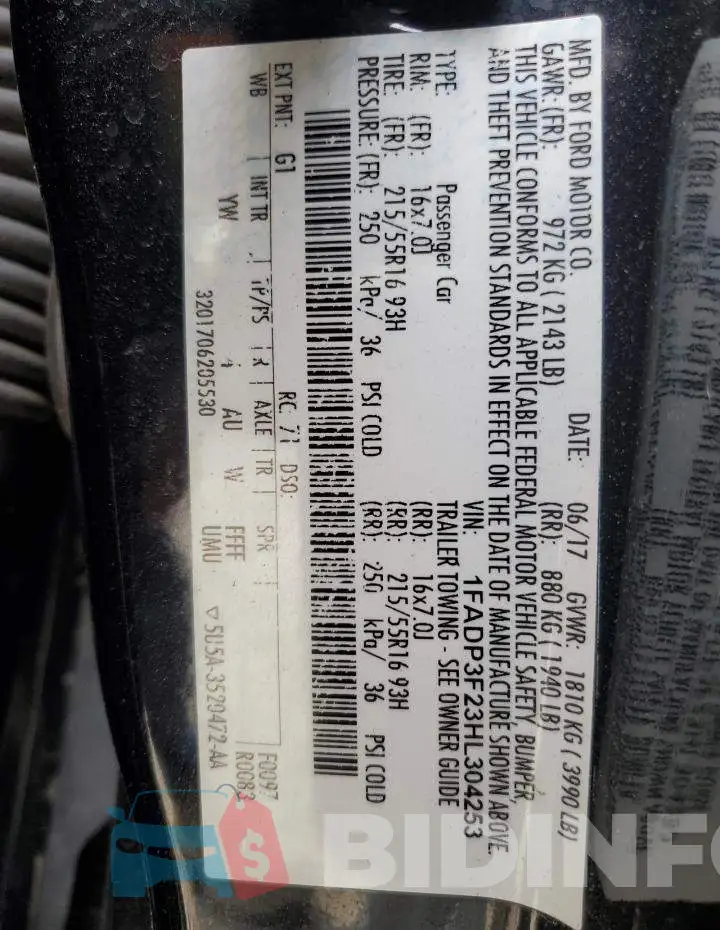 1FADP3F23HL304253 Photo# 12