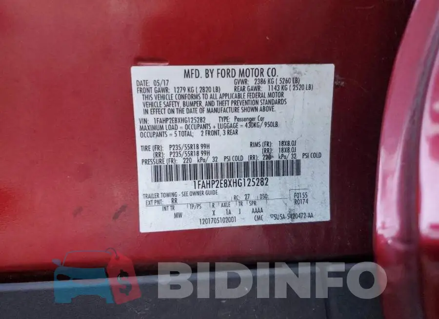 1FAHP2E8XHG125282 Photo# 12