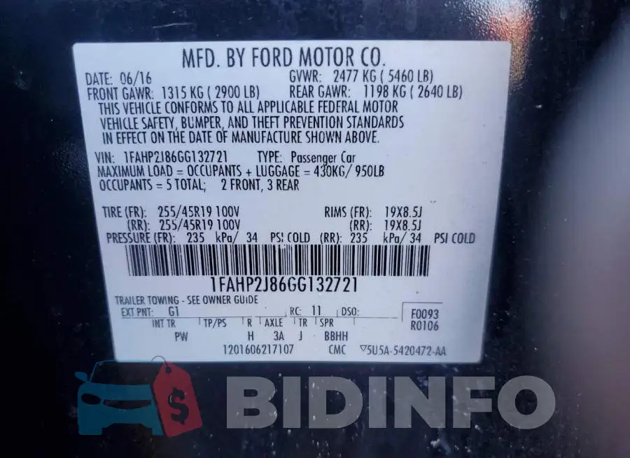 1FAHP2J86GG132721 Photo# 12