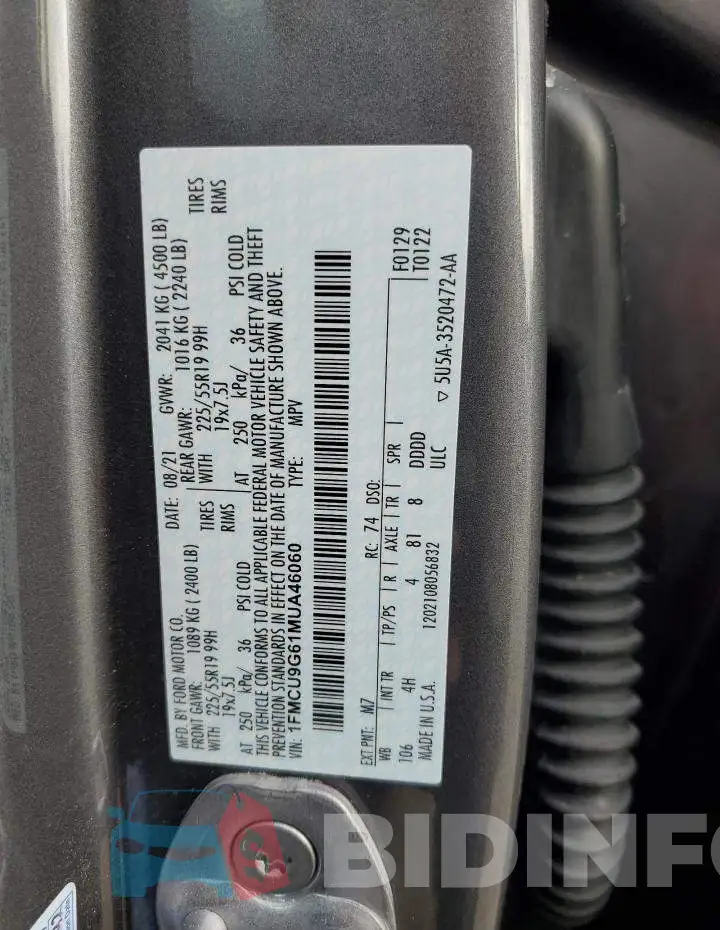 1FMCU9G61MUA46060 Photo# 13