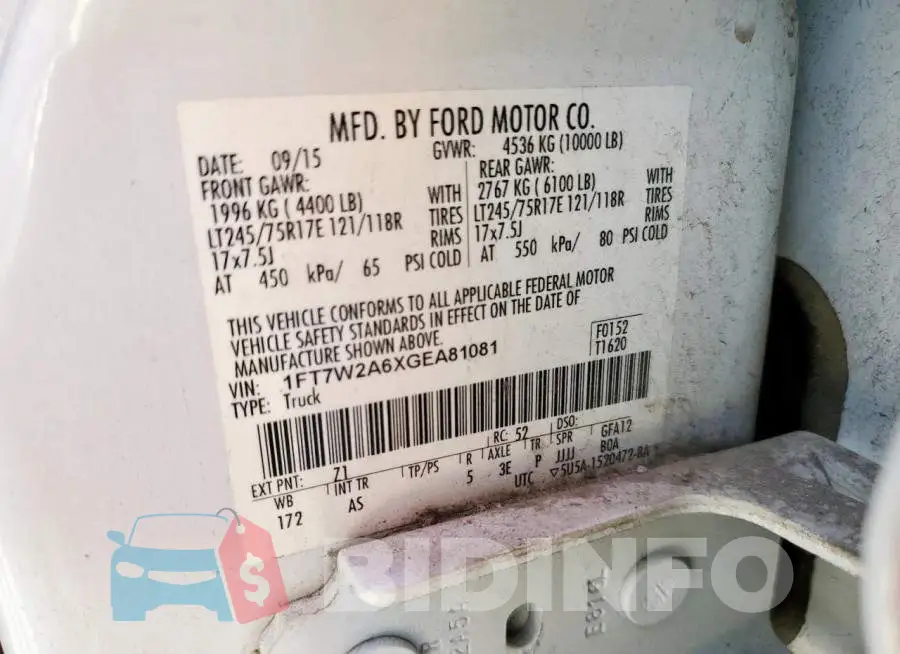 1FT7W2A6XGEA81081 Photo# 12