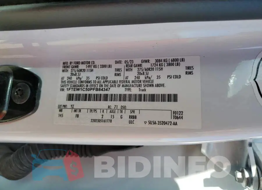 1FTEW1C50PFB84347 Photo# 12