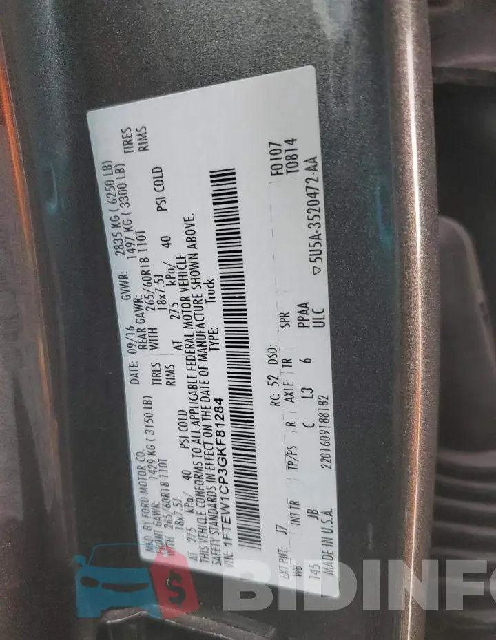 1FTEW1CP3GKF81284 Photo# 12