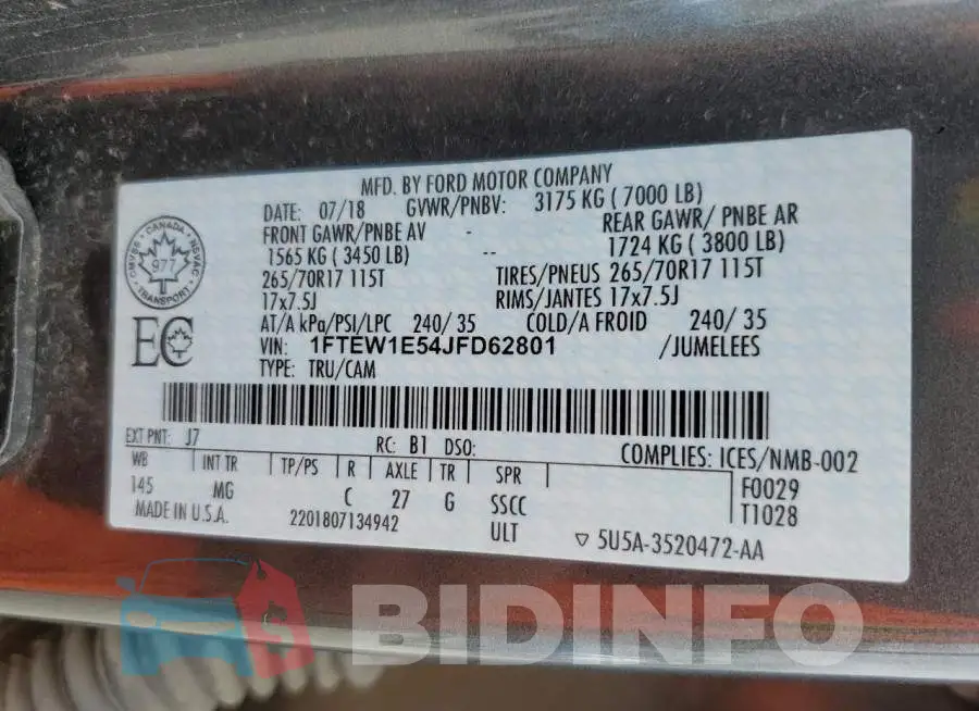 1FTEW1E54JFD62801 Photo# 12