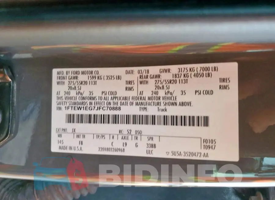 1FTEW1EG7JFC70888 Photo# 12