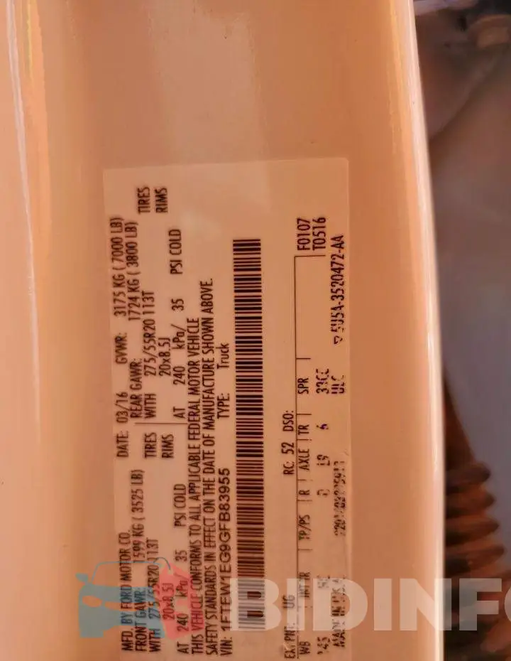 1FTEW1EG9GFB83955 Photo# 12