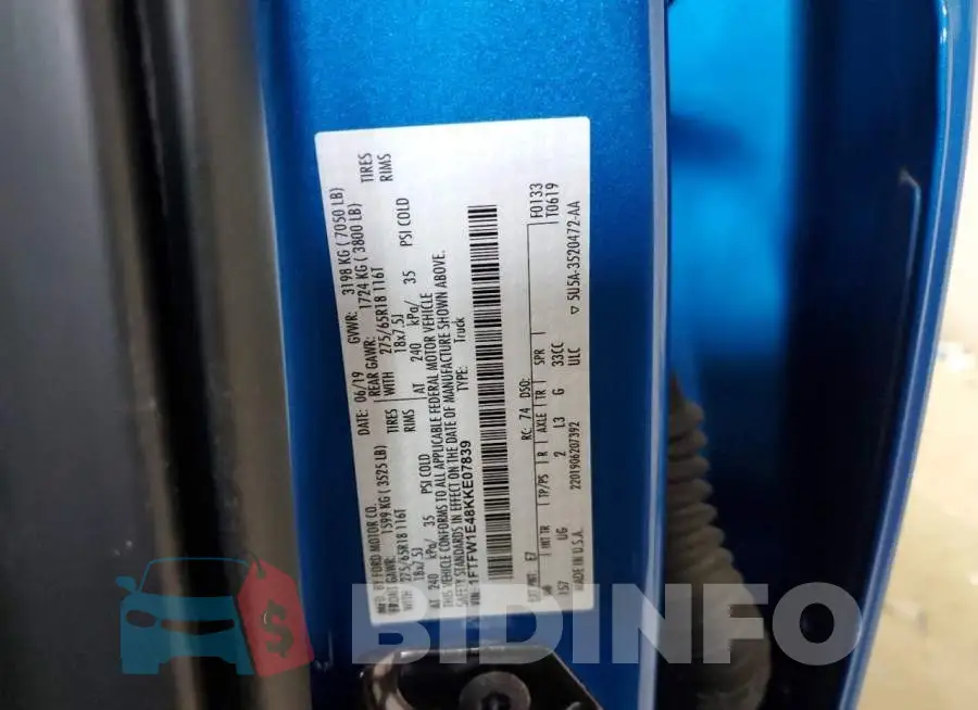 1FTFW1E48KKE07839 Photo# 12