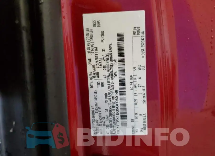 1FTFX1EG5GFD60146 Photo# 12