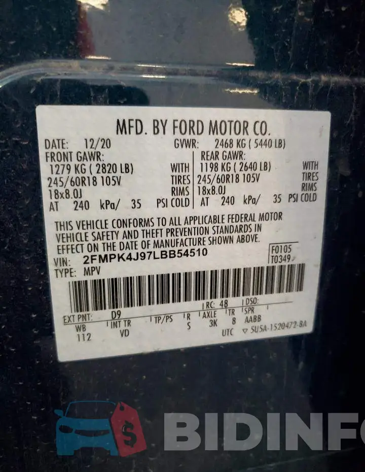 2FMPK4J97LBB54510 Photo# 14