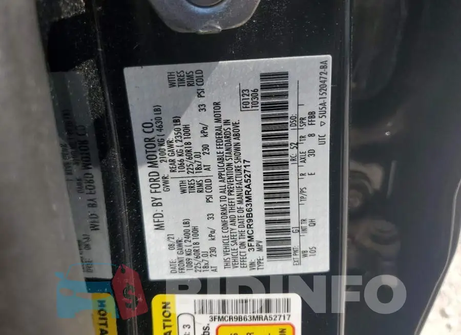 3FMCR9B63MRA52717 Photo# 13