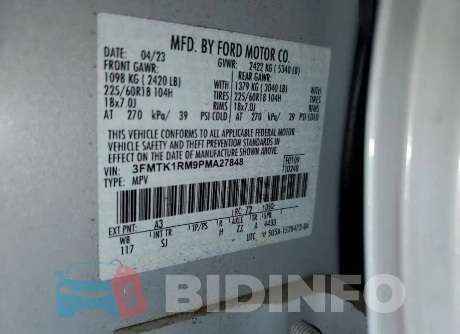 3FMTK1RM9PMA27848 Photo# 12