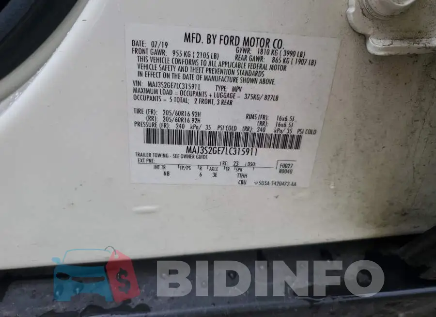 MAJ3S2GE7LC315911 Photo# 13